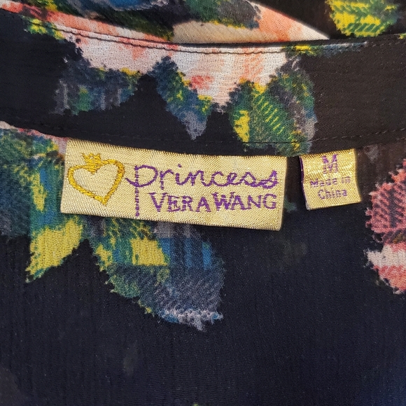 Princess Vera Wang Floral Tie Neck Top - Picture 5 of 7